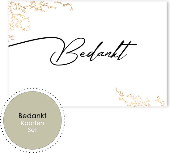 ALG002 - (16 stuks) Bedankt kaarten - set bedankt kaartjes 16 stuks - bedankjes - bedankt kaartjes - Set kaarten - Bedankjes - doopsuiker - Set kaarten - bedankkaartjes - Bedankt - Bedanktkaarten