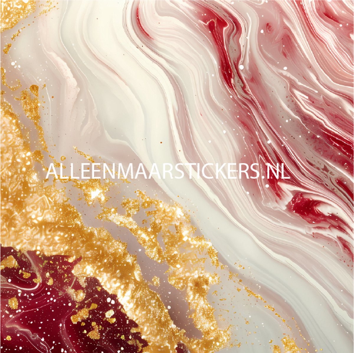 15 tegelstickers marmer rood met goud 15cm x 15cm - backsplash - peel and stick - plakfolie - voor badkamer, keuken of toilet - zelfklevend