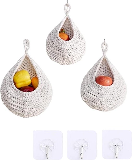 Opknoping fruitmand, handgemaakte geweven jute muur opknoping manden voor het organiseren van muur mand decor opbergmanden voor keuken woonkamer en badkamer slaapkamer opknoping groente opbergmand Opknoping fruitmand, handgemaakte geweven jute muur opknoping manden voor het organiseren van muur mand decor opbergmanden voor keuken woonkamer en badkamer slaapkamer opknoping groente opbergmand