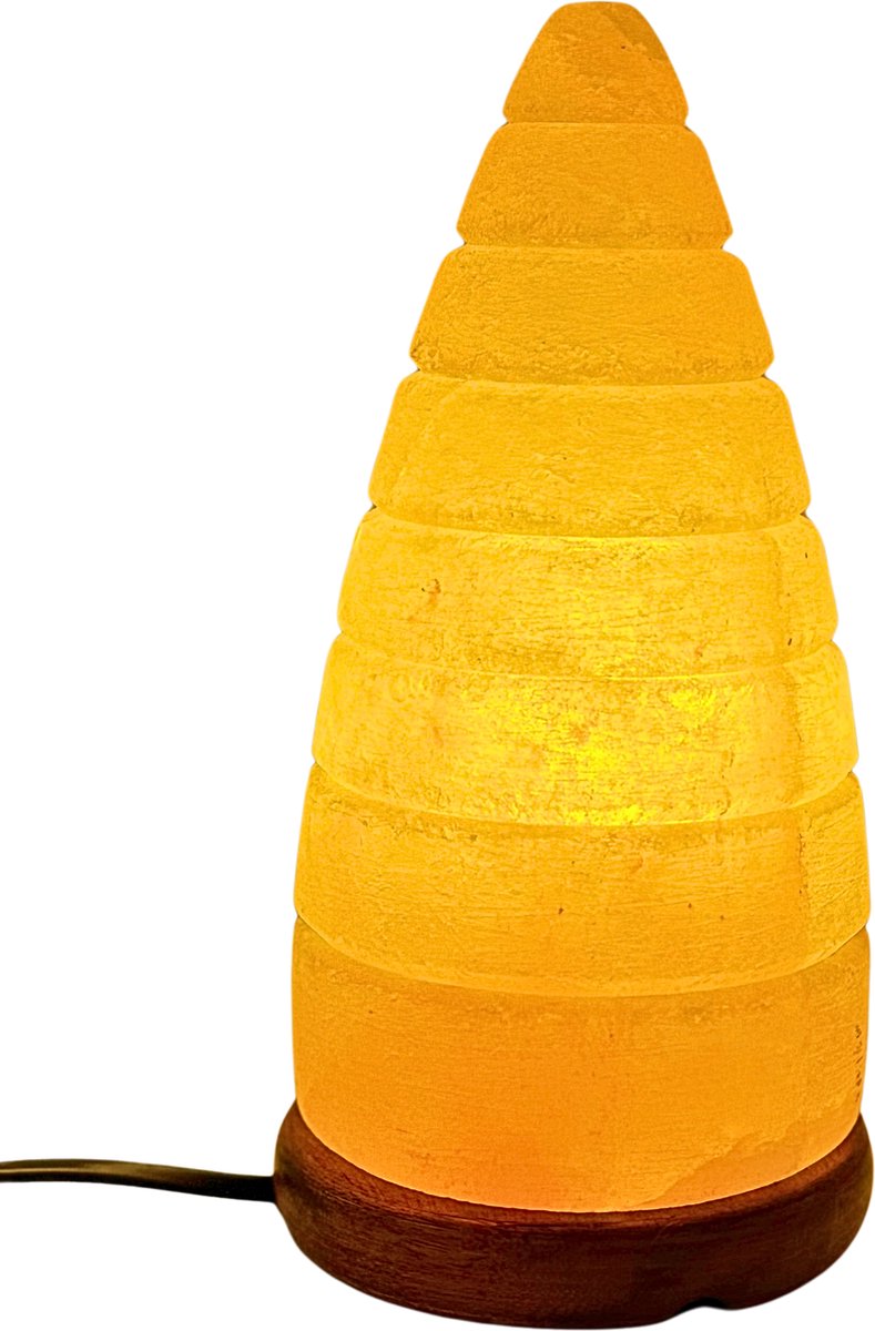 Zoutlamp - CONE LAMP - Himalayazout -Nachtlamp - 20cm - 2Kg - Tafellamp – Sfeerlamp – Himalaya Zoutsteen Nachtlampje – Dimbaar – Cadeau
