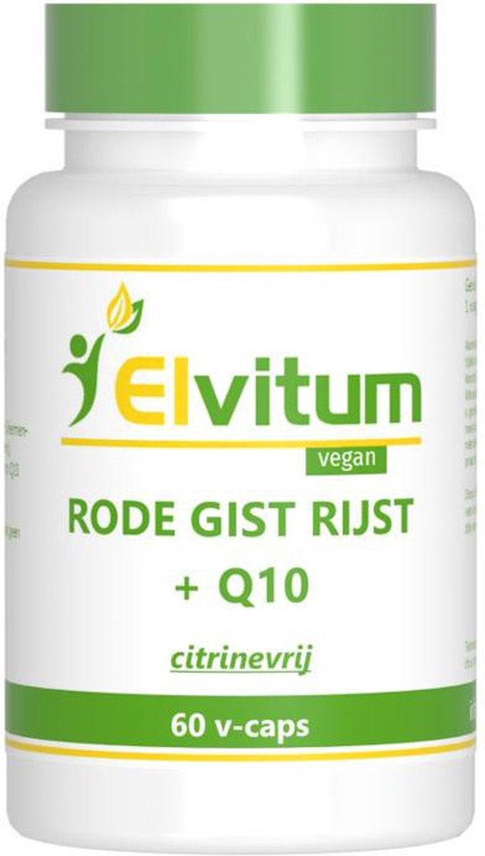 Elvitum Rode gist rijst met Q10 60 Vegetarische capsules