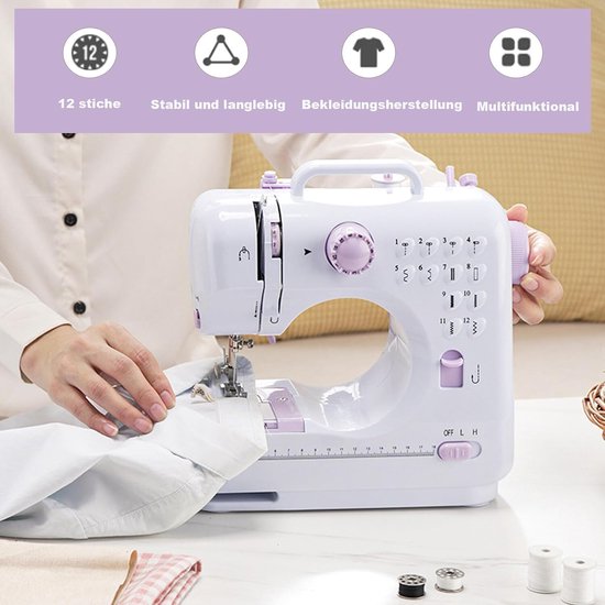 ZPSHYD Kleine naaimachine voor beginners, 12 steken, draagbare