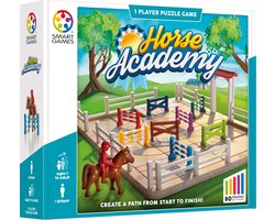 foto van SmartGames - Horse Academy - 80 opdrachten - Denkspel paarden - Springparcours - Manège (idee voor 2)