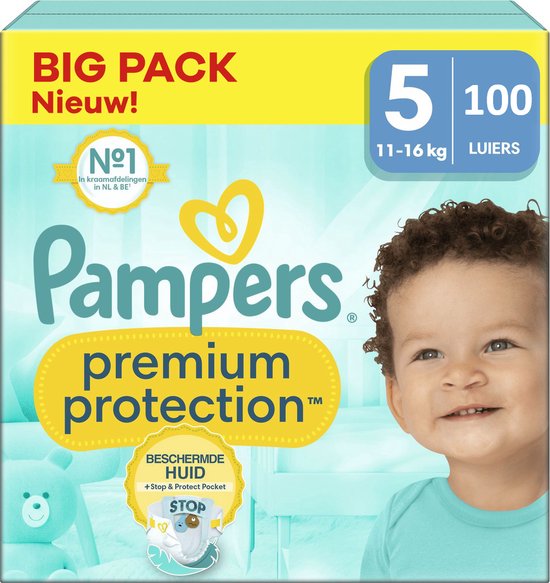 Foto: Pampers premium protection maat 5 11kg 16kg 100 luiers maandbox