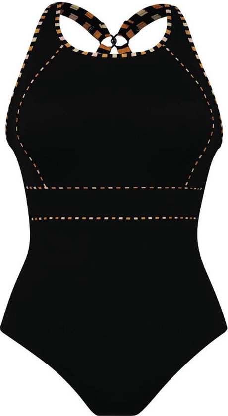 Anita Colina prothese badpak zwart met gestreepte bandjes