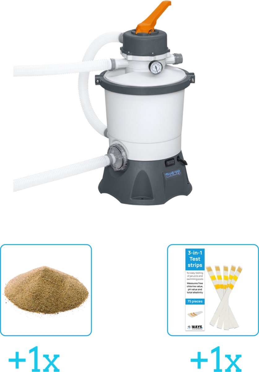 Bol.com Bestway - Zandfilterpomp 58515 - 3.028 liter per uur inclusief Interline Vulling Zandfilter 0.4/0.8mm - Zwembad-Toebehor... aanbieding