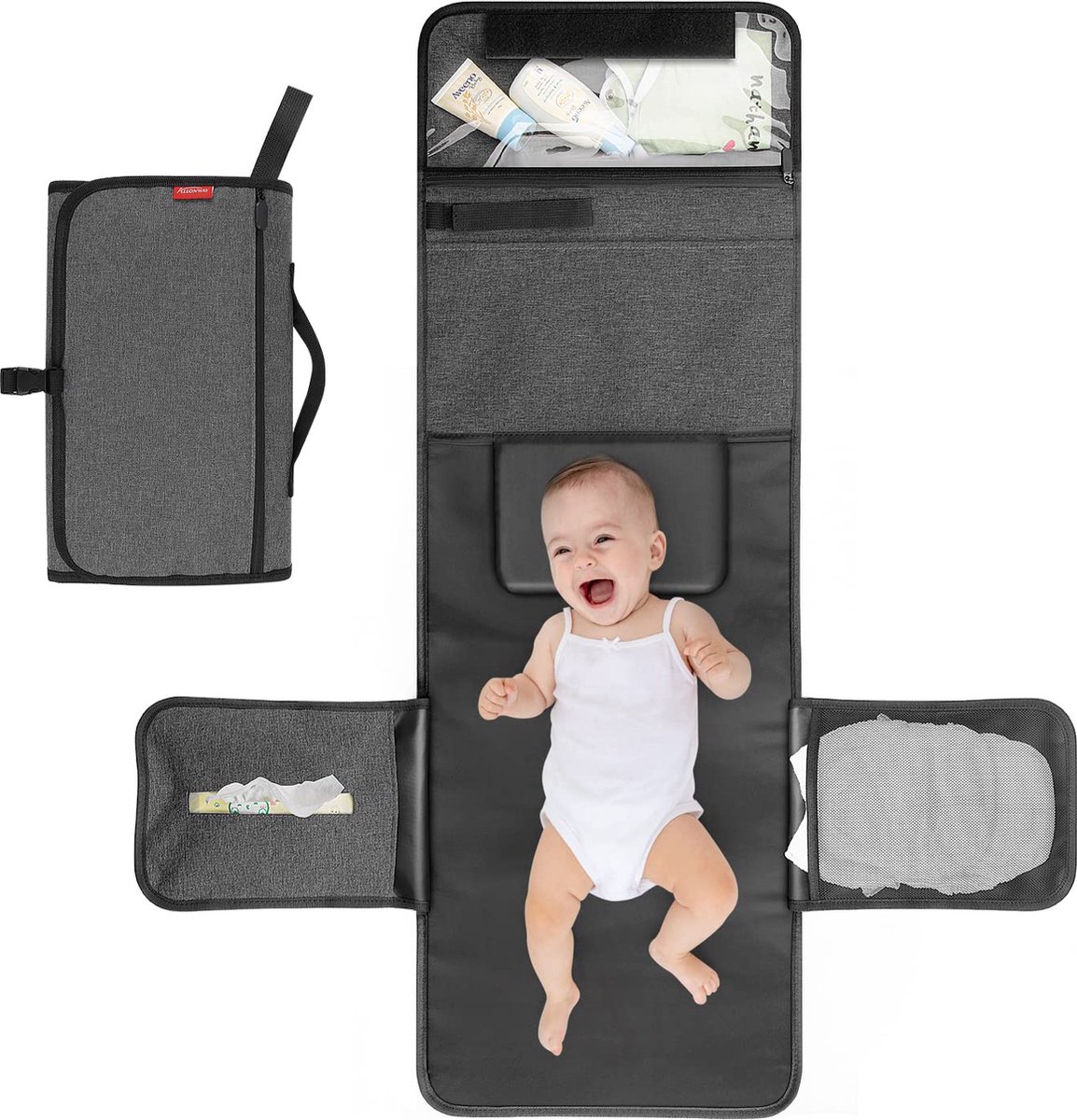 Goedkoopste Draagbare luiermat, babycommode voor onderweg, opvouwbare luiermat, babycommode, luiermat voor op reis, babycommode, 35 x 23 cm