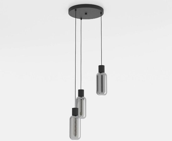 Pauleen 48188 Gleaming Glamour hanging lamp max. 20 watt smoke glass, black glass, metal E27 Pauleen 48188 Gleaming Glamour hanging lamp max. 20 watt smoke glass, black glass, metal E27