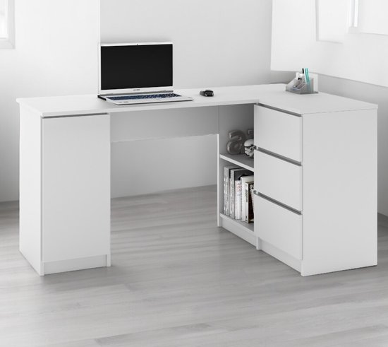 AZ-Home - Hoekbureau Greg - Rechts - Wit - Bureau - Computer Desk