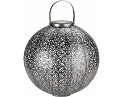 Solar Lantern - SMART GARDEN - Jumbo Damascus in opengewerkt metaal - Zonne-energie - Oosterse sfeer - Zilver