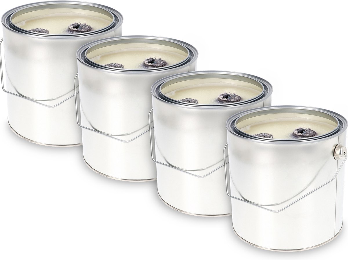 Kristen Tuinkaars in Blik – 2,5L – 4 Stuks – Brandduur 6 Uur – Ø16 cm – Buitenkaars – Tuinfakkel – Voor Tuindecoratie – Vuurblik