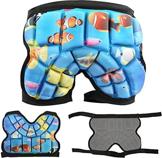HUSHUI Heupbeschermingsshorts voor kinderen, gevoerde shorts voor kinderen, dikke heupbeschermingsshorts, beschermende uitrusting voor schaatsen, skiën, skateboarden