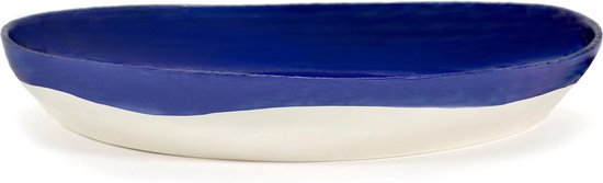 Serax Yotam Ottolenghi Plat de service M 36x6cm tourbillon lapis lazuli points blanc