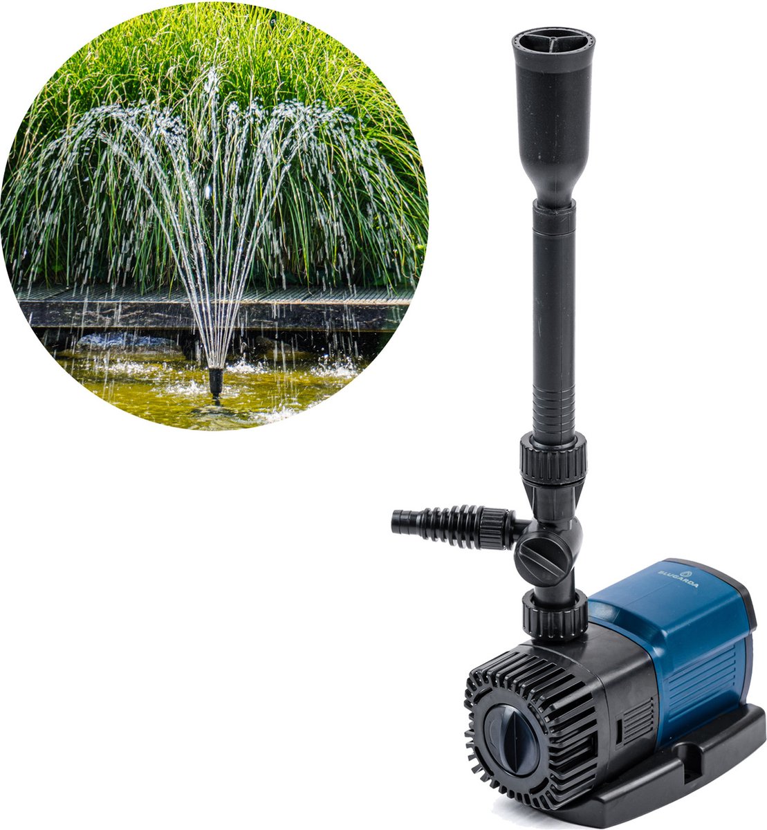 BluFlow Control - Fonteinpomp - Regelbaar met fonteinset - Fontein vijver - 2.800 liter / uur - 18 watt