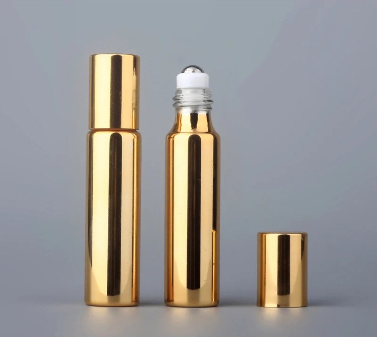 Goedkoopste Goudkleurig - Essentiële olie roller flesjes - Goud - 10 ml - 3 stuks - Rollerflesjes - Parfum rol-on fles - Rvs bal.