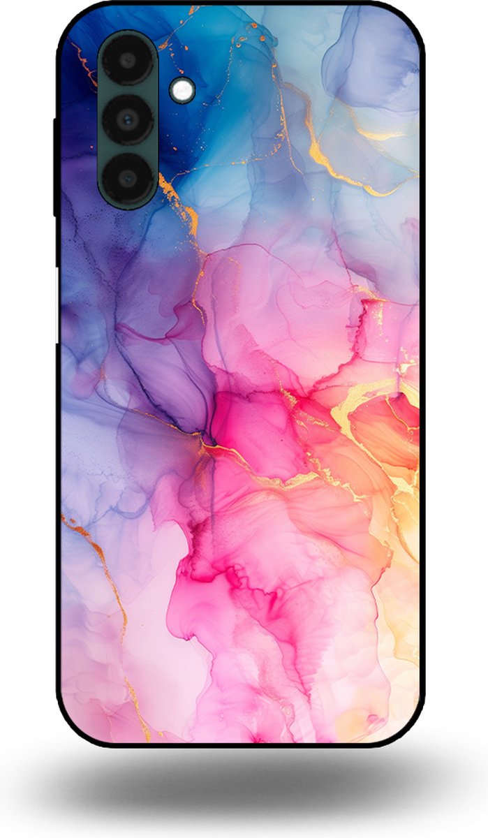 Smartphonica Telefoonhoesje geschikt voor Samsung Galaxy A13 5G met marmer opdruk - TPU backcover case marble design - Regenboog geschikt voor Samsung Galaxy A13 5G