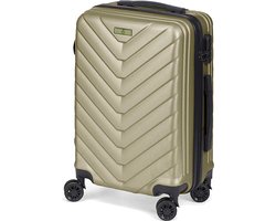 Cabine handbagage reis trolley koffer Pyramid - zwenkwielen - 57 x 38 x 23 cm - 48 liter - groen - cijferslot - dubbel hengsel