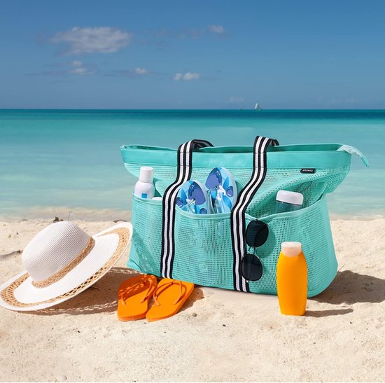 Sac de plage XXL Sac de bain familial Grand sac de plage avec fermeture eclair Sac de. bol