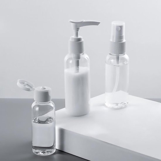 12 stuks reiszakjes voor toiletartikelen, draagbare vloeibare make-up verpakkingszakken navulbare reismaat toiletartikelen knijpcontainers voor shampoo conditioner lotion (30 ml/50 ml/100 ml