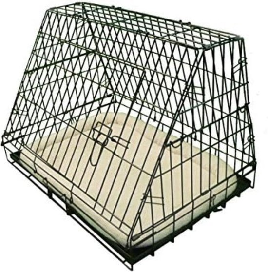 Caisse de Luxe pour chiens grands Chiens - Caisse pour chat - Enclos pour chat - Niche extérieure et intérieure - 80x50cm - Acier inoxydable - Zwart