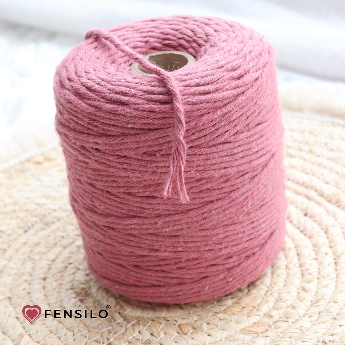 3mm x 200m Rosa - Dusty Pink macramé katoenen koord Macrame Touw|kleuren om mee te knutselen|Garen voor Wandkleed en Plantenhanger Zelf Maken|Dromenvanger||engel van macramé — afbeelding 6