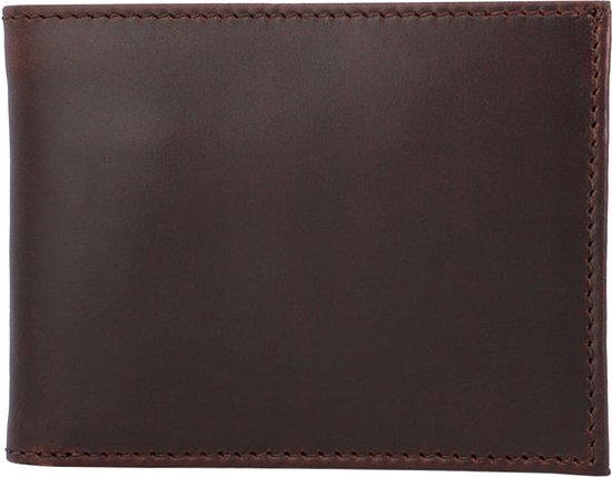 BUCKLE & SEAM Cuir Porte-monnaie Bill Blu Wallet Brown Marron foncé