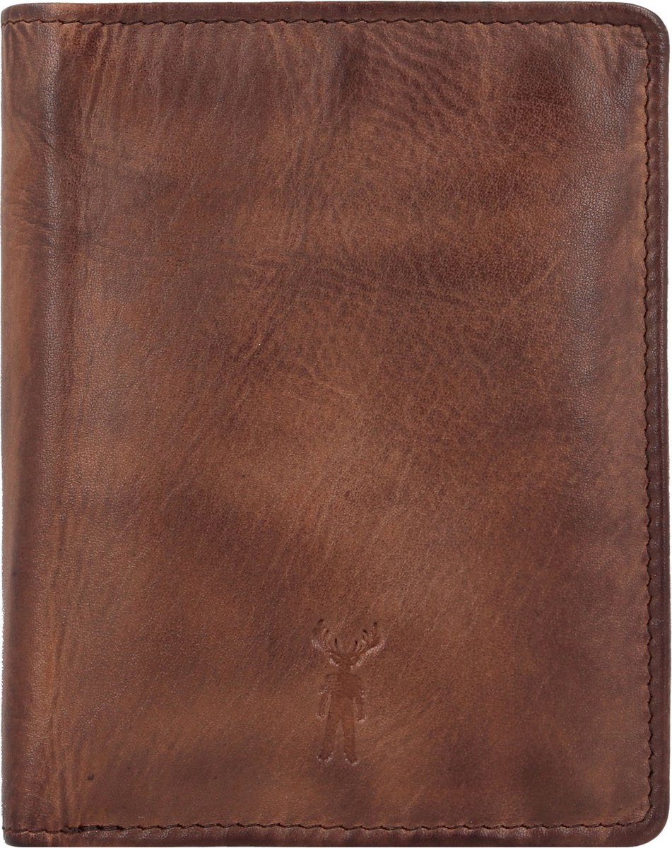 Jack Kinsky Nelson Portemonnee RFID Leer 10 cm - Jongens - Staand formaat - mokka