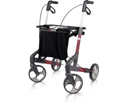 Rollator Topro Troja Original - M - (Lichtgewicht 6,8 kg) - Rood - Incl. Rugsteun