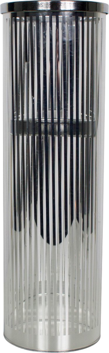 Mars & More *windlicht cilinder zilver streep large 35cm*
