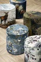 poef fluweel romantische bloem op steel 40x40x45cm*