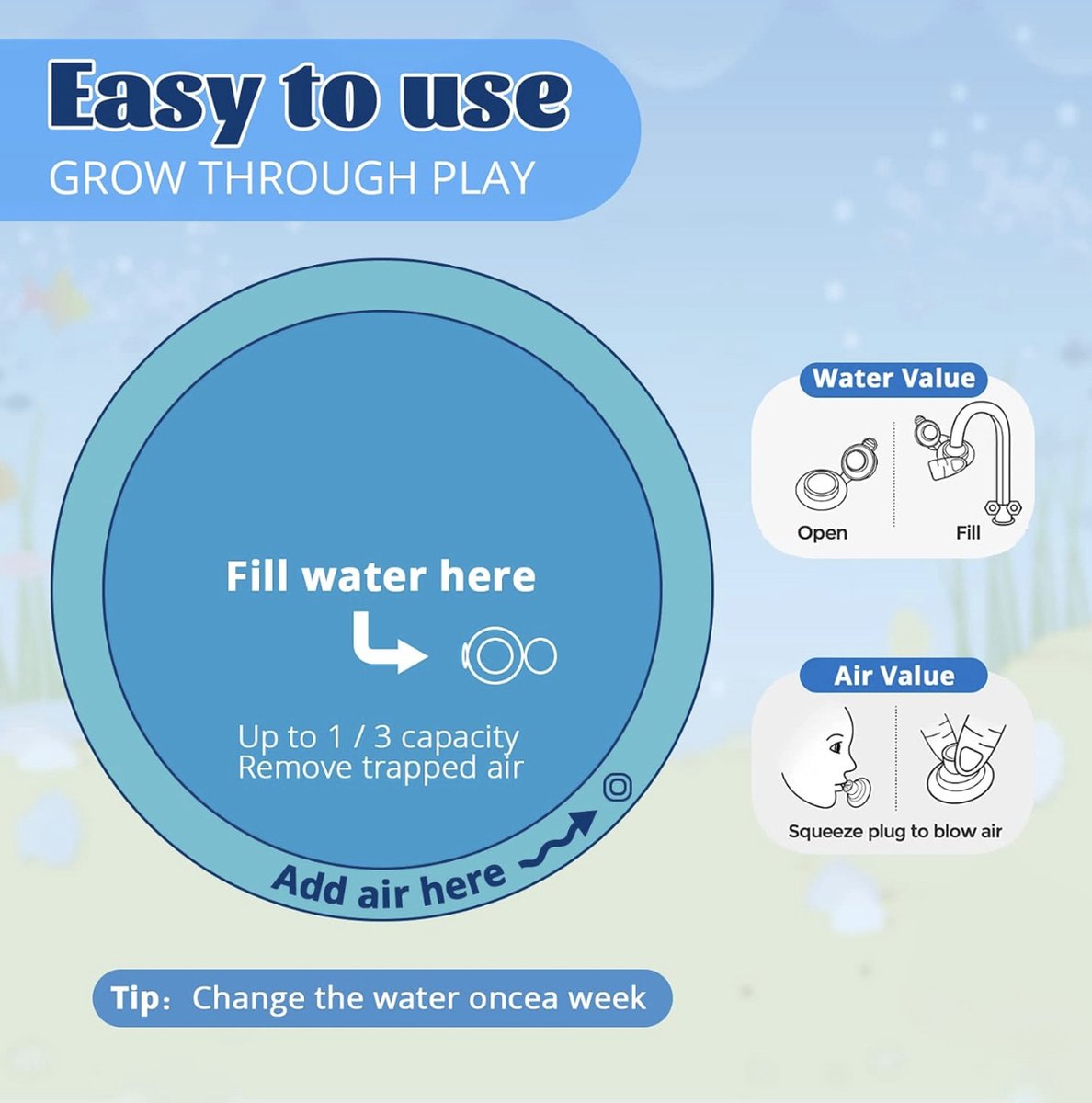 XXL Waterspeelmat - Met geluid - Speelmat - Opblaasbaar baby water speelmat - Speelkleed - Waterspeelgoed - Baby speelgoed 0 jaar - Kraamcadeau - Kinderspeelgoed - Tummy Time - Baby Gym thumbnail 6