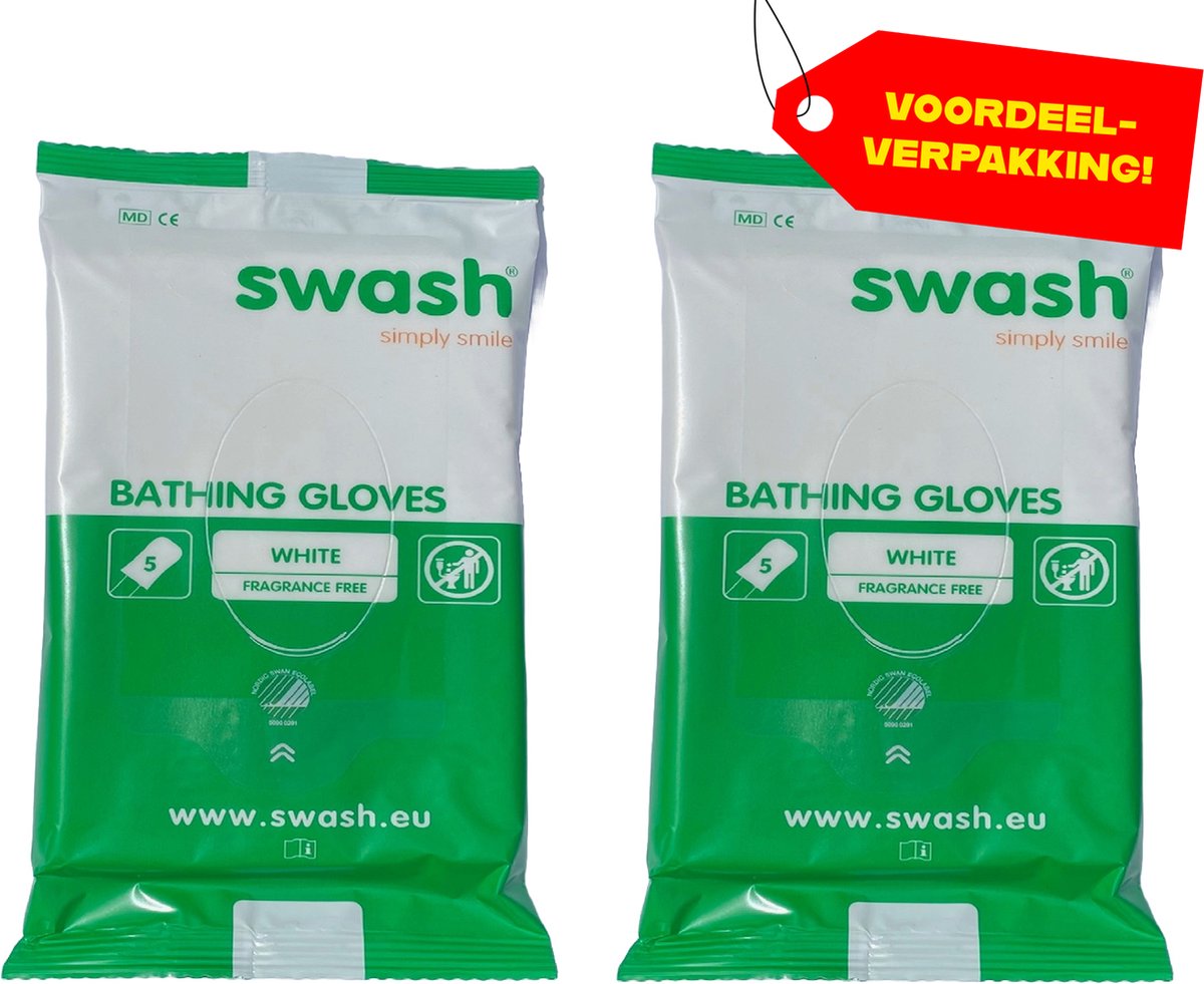 Goedkoopste 2x Swash Washandjes Parfumvrij 5-pack - Voordeelverpakking!