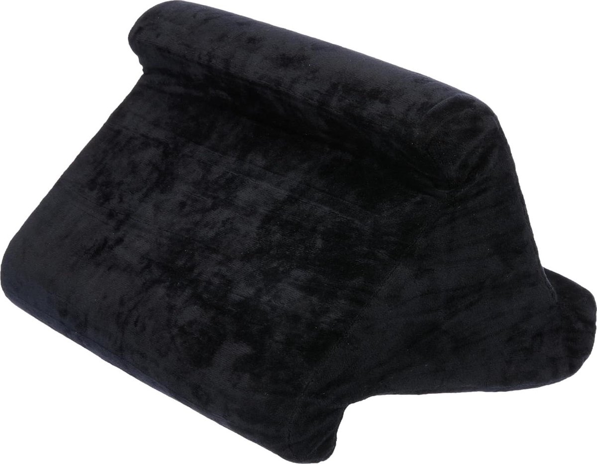 Leeskussen pauze boekkussen - afneembare fluwelen bekleding - voor boeken e-readers - 83358 zwart - 28 cm x 24 cm x 22 cm leeskussen