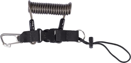 Longe de plongée Procean | Crochet | anneau fendu | corde | Noir