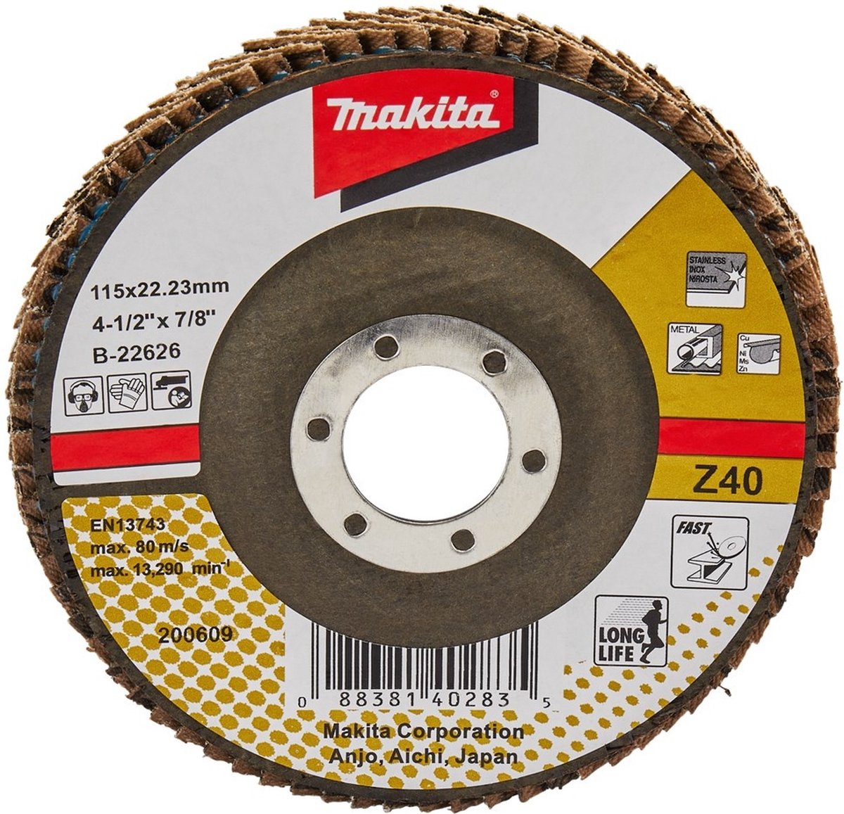 Makita B-22626 Lamellenschuurschijf Z40 | 115mm