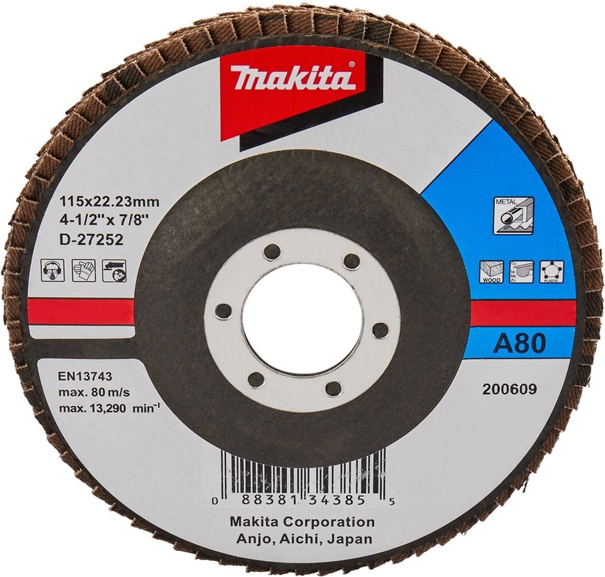 Makita D-27252 Lamellenschuurschijf A80 | 115 mm