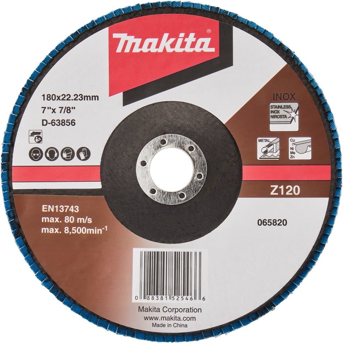 Makita D-63856-10 Lamellenschuurschijf Z120 | 180mm | 10 stuks