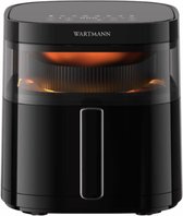 Wartmann Airfryer - PFAS-vrije Heteluchtfriteuse Met Kijkvenster - Nieuw Model - 5.7 Liter - 10 Programma's - 1700 Watt - Zwart