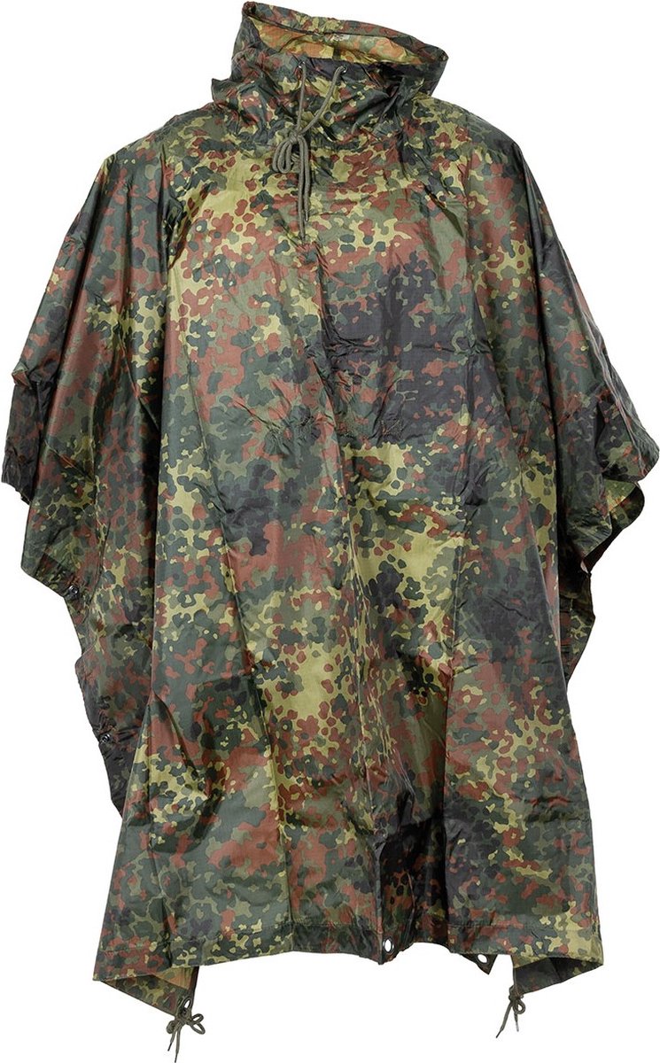 MFH US Poncho Rip Stop Mod. flecktarn Afmetingen 144 x 223 cm
