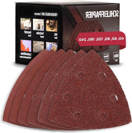 Lot de 50 feuilles abrasives - Papier de verre - Pour ponceuses delta