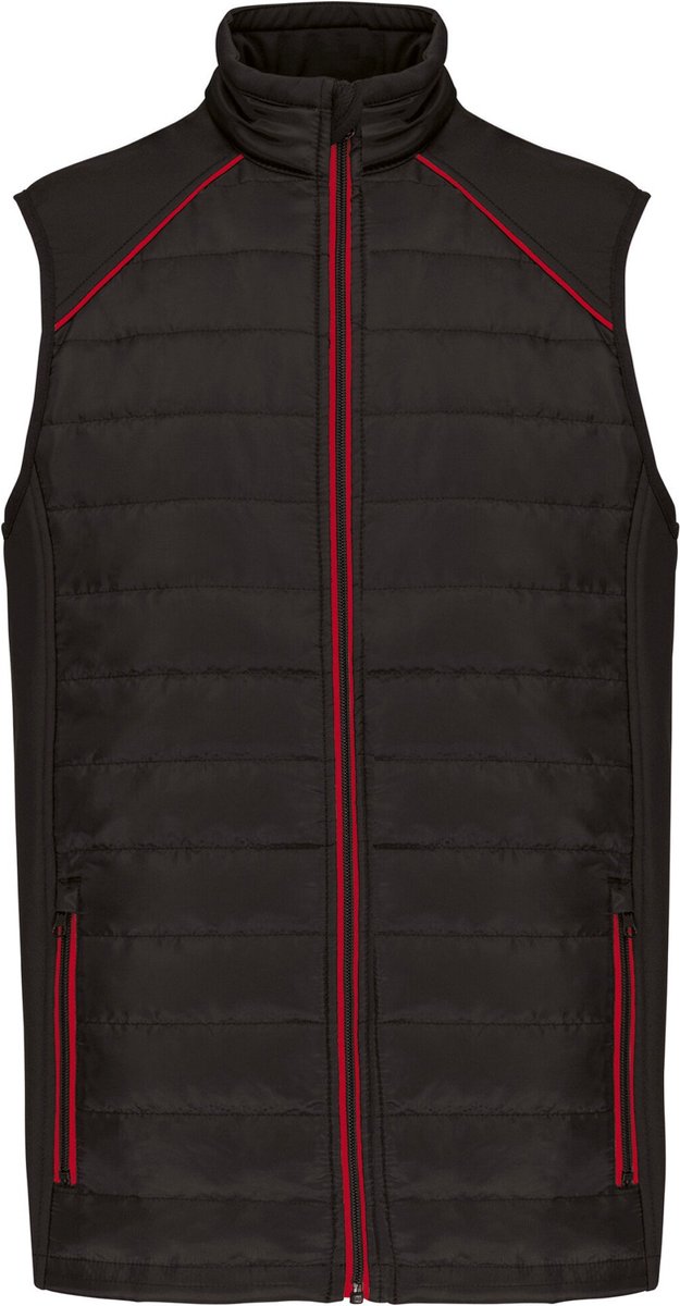WK. Designed To Work Bodywarmer Day To Day in twee stoffen WK606 - BLACK / RED - S