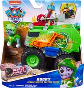 Bol.com PAW Patrol Reddingswagens - Vuilniswagen met Rocky speelfiguur - Speelgoedauto aanbieding