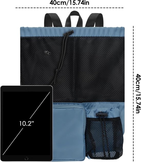 Sac à Dos Imperméable Avec Cordon De Serrage Et Cordon De Serrage Réglable Pour Homme Et Femme, Noir, 40cm X 35cm