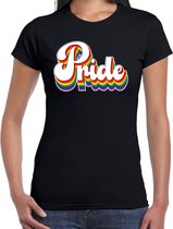 Bellatio Decorations T-shirt Gay Pride pour femme - fierté - noir - arc-en-ciel - LGBTI L