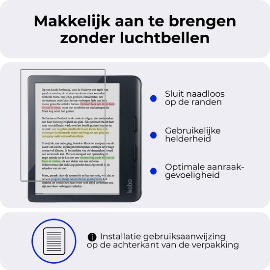 Hoesje Geschikt voor Kobo Libra Colour Hoesje Luxe Bescherm Case Trifold Met Screenprotector - Hoes Geschikt voor Kobo Libra Colour Hoes Book Cover - Rood van Hoesje  — afbeelding 4
