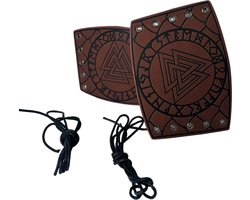 Thajaling Viking Odin Rune lederen beugels, middeleeuwse PU lederen armbeugels, LARP handschoen, lederen manchetbeugel, lederen polsbandjes, Nordic Retro polsband voor mannen en jongens