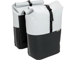 New Looxs Nyborg Double - Dubbele Fietstas - Geschikt voor Electrische Fietsen - Waterdicht Polyester - 34 Liter - Zwart & Grijs