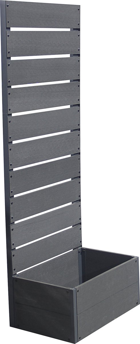 Plantenbak met tuinscherm Heerde HKC 150x56x38 cm grijs [en.casa]