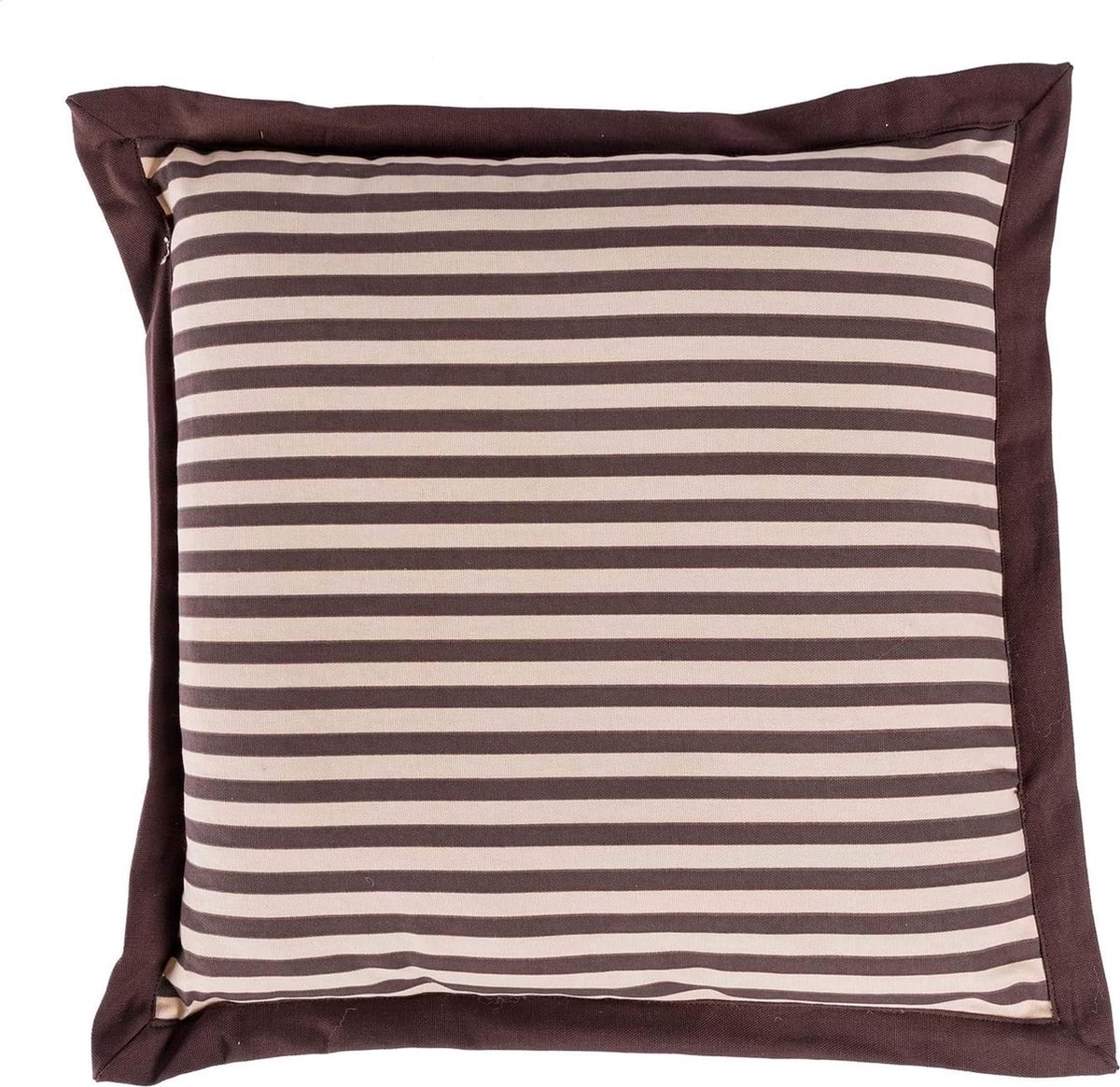Homescapes stoelkussen bruin strepen 100% katoen met polyester vulling