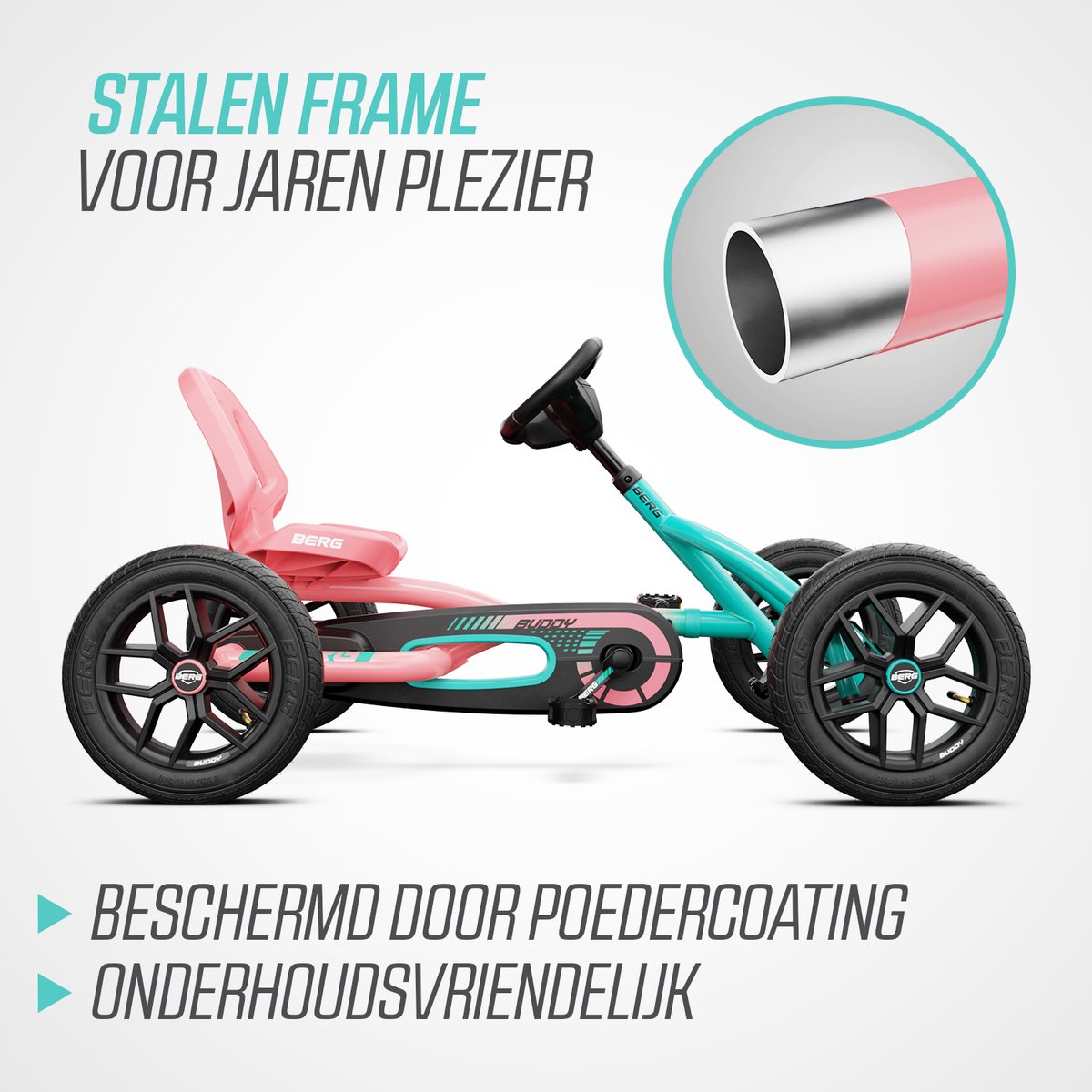 BERG Buddy Lua Skelter - 3+ Jaar - Verstelbare Stoel - Vrijloopautomaat - Roze — afbeelding 3